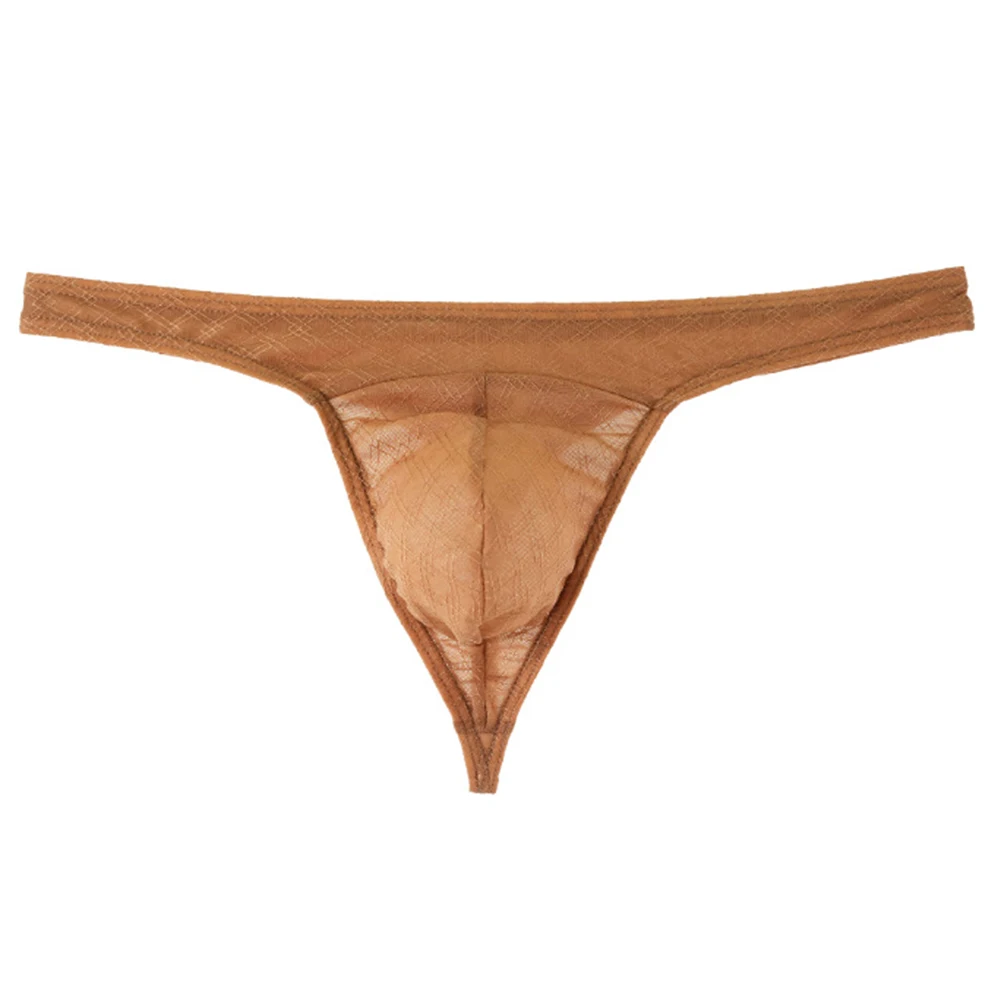 Men Mesh Plaid Erotic Japanese Thong G-String Low Rise Unisex Panties Soft Underwear For Man Sex Gay Lingerie Ultra Hot Calcinha