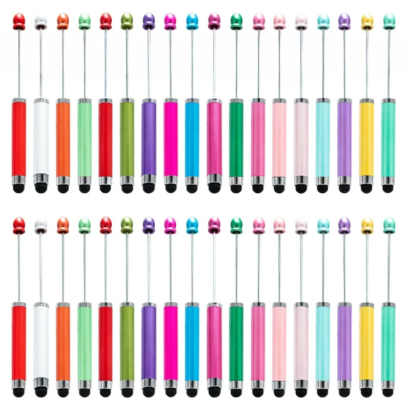 multi function touch screen bead pen escrita capacitiva esferografica canetas beadable faca voce mesmo atacado 20 pcs 01