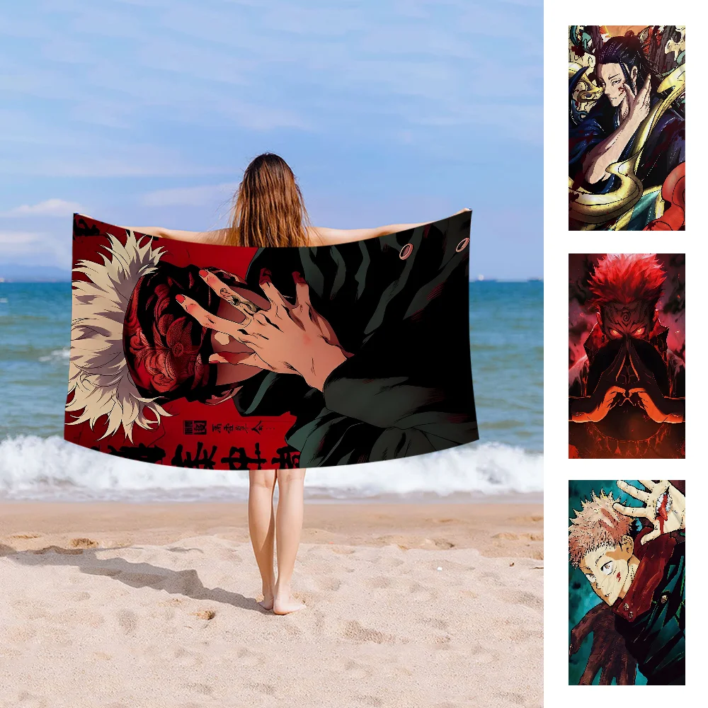 Jujutsu Kaisen Beach Towel Colorful Bath Towels For Girl Microfiber Quick Dry Custom Sand Free Beach Yoga Spa Gym Pool