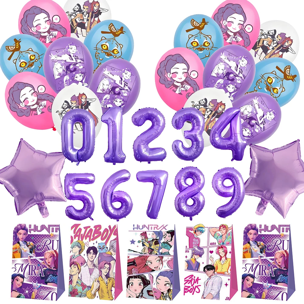 

Новые воздушные шары «Охотники на демонов», украшение для дня рождения, номер, воздушный шар из алюминиевой пленки для девочек, корейский Kpop, товары для вечеринок в стиле аниме