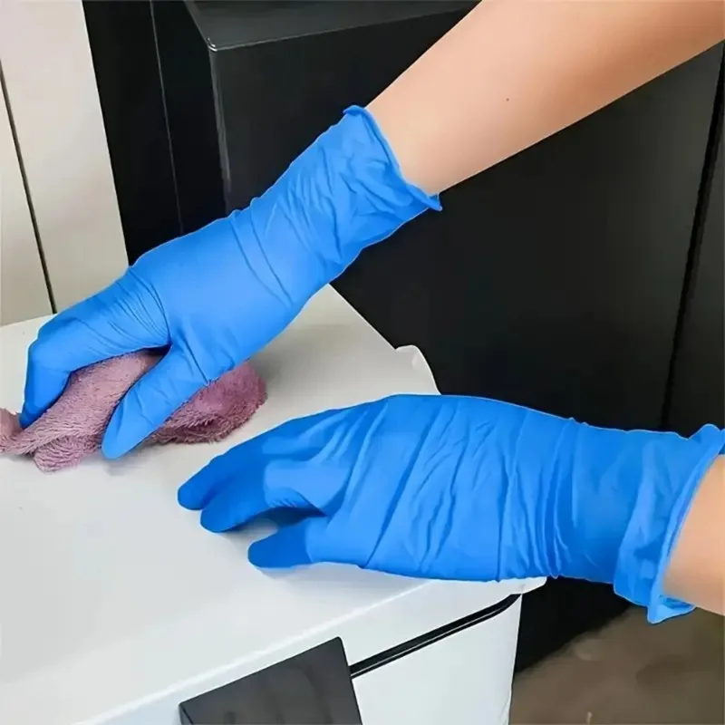 

A99E-Protective Safety Gloves 100Count Blue Disposable Nitrile Gloves Powder& Latex Free