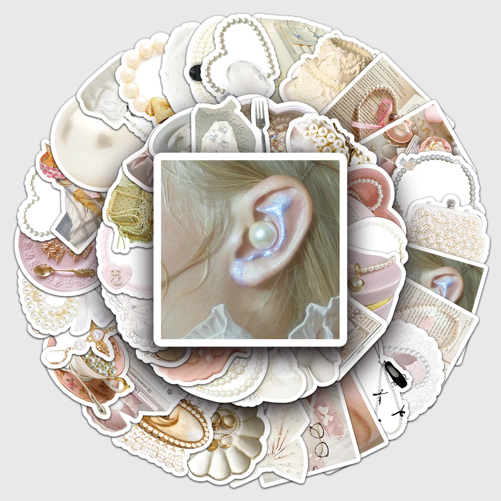 

50PCS Pearl Ins Style Graffiti Stickers Creative Decoration Skateboard Phone Case Motorcycle Notebook DIY Toy Gift Stickers