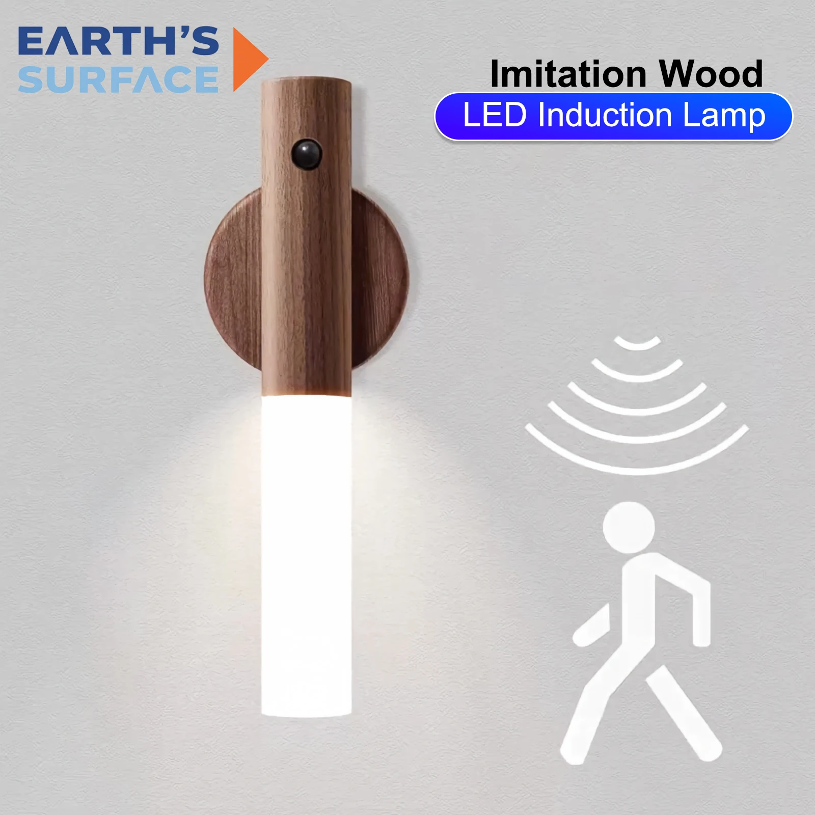 Automatic Night Light Motion Sensor Rechargeable 3-Mode LED Wall Light Human Body Induction Light for Bedroom Bathroom Hallway