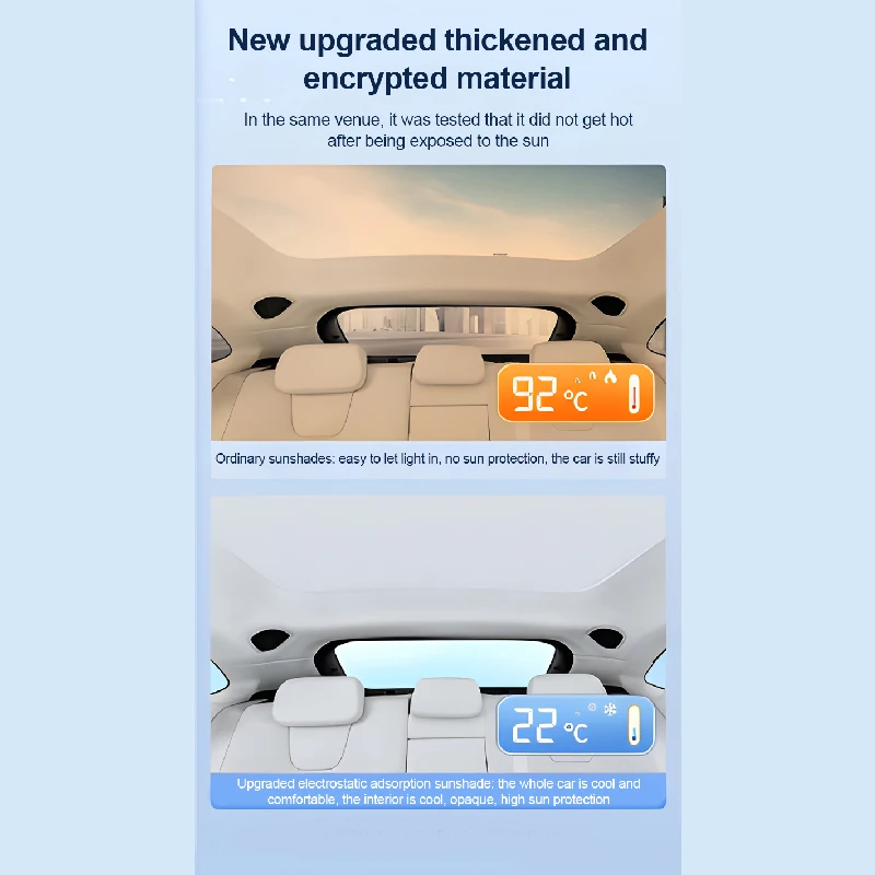 

Sunroof Sunshades For Polestar 2 Accessories 2020-2024 Car Electrostatic Suede Silicone Sunshades Sun Protection Car Accessories