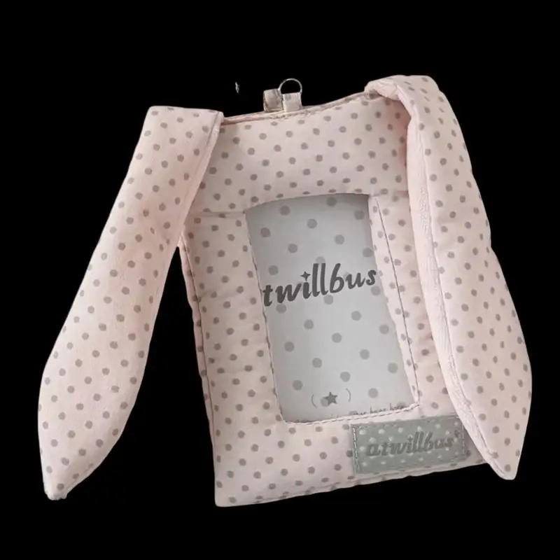 Y2K Polka Dot Rabbit Ears Card Holder Keychain 3-inch Kpop Photocard Holder Gift Korean Style Bag PendantHot