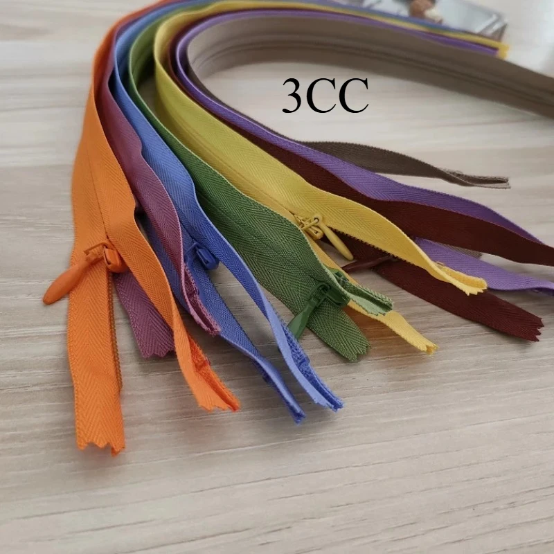 30pcs/Lot 2CC 3CC Ykk Invisible Hidden Zipper Slider Head Pull Pants Pocket Skirt Wedding Dress Skirt Repair Sewing Accessories