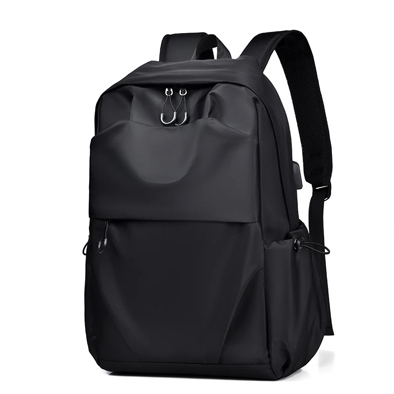 Men's Black Waterproof Backpack, Spacious Laptop Bag with Multiple Pockets, Lightweight and Durable, Ideal for Daily Travel