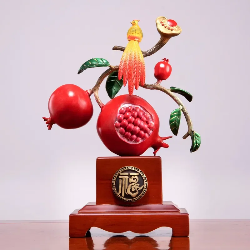 Wholesale Custom Home Decoration Pomegranate Brass Sculpture Home Accessories Living Room Dining Table Decoration Metal