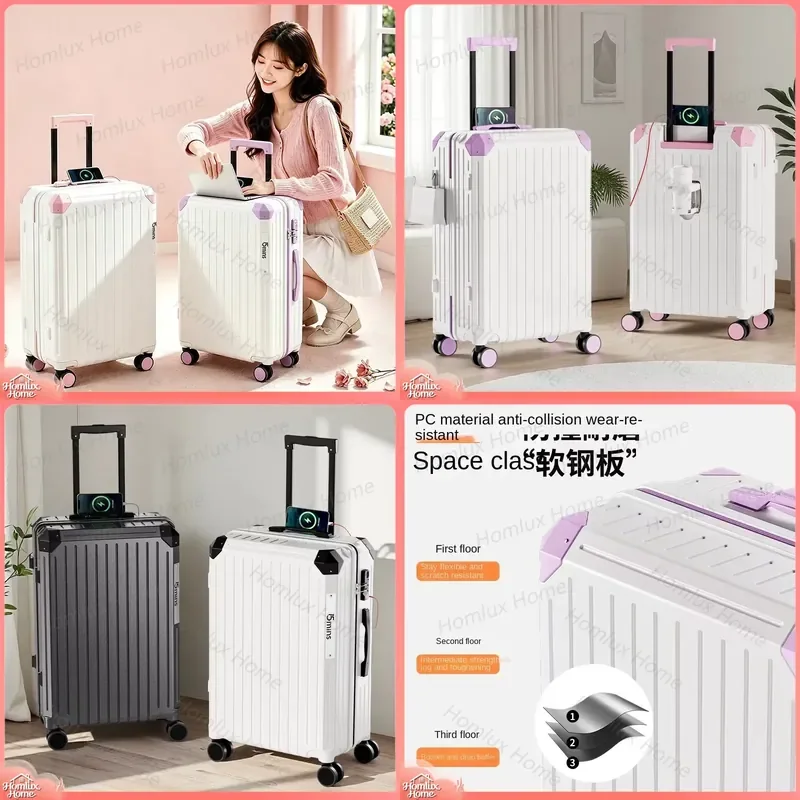 Lightweight Travel Luggage 20-30 Inch with Silent Wheels Combination Lock Carry On Suitcase for Hand Baggage
