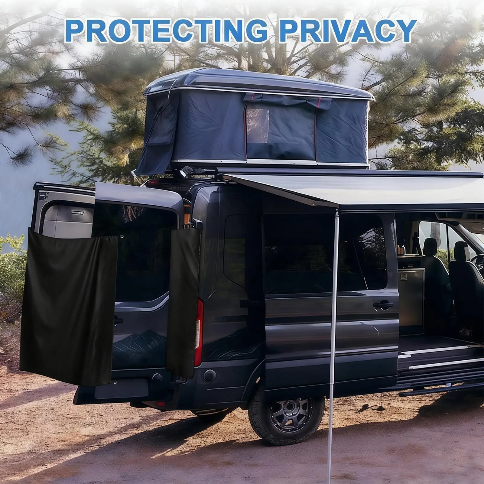 Tenda per la privacy per furgone, magnetica, impermeabile, regolabile, per rimorchio, porta posteriore, doccia, tenda per privacy, per camion, SUV, roulotte all'aperto