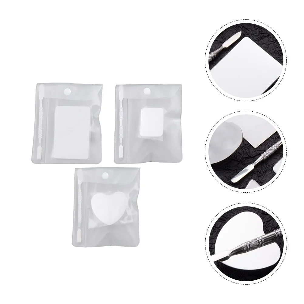 

3 set Stainless Steel Nail Art Ring Palette Set For Mixing Foundation Eyeshadow Manicure Tool Color Blending Palette Makeup