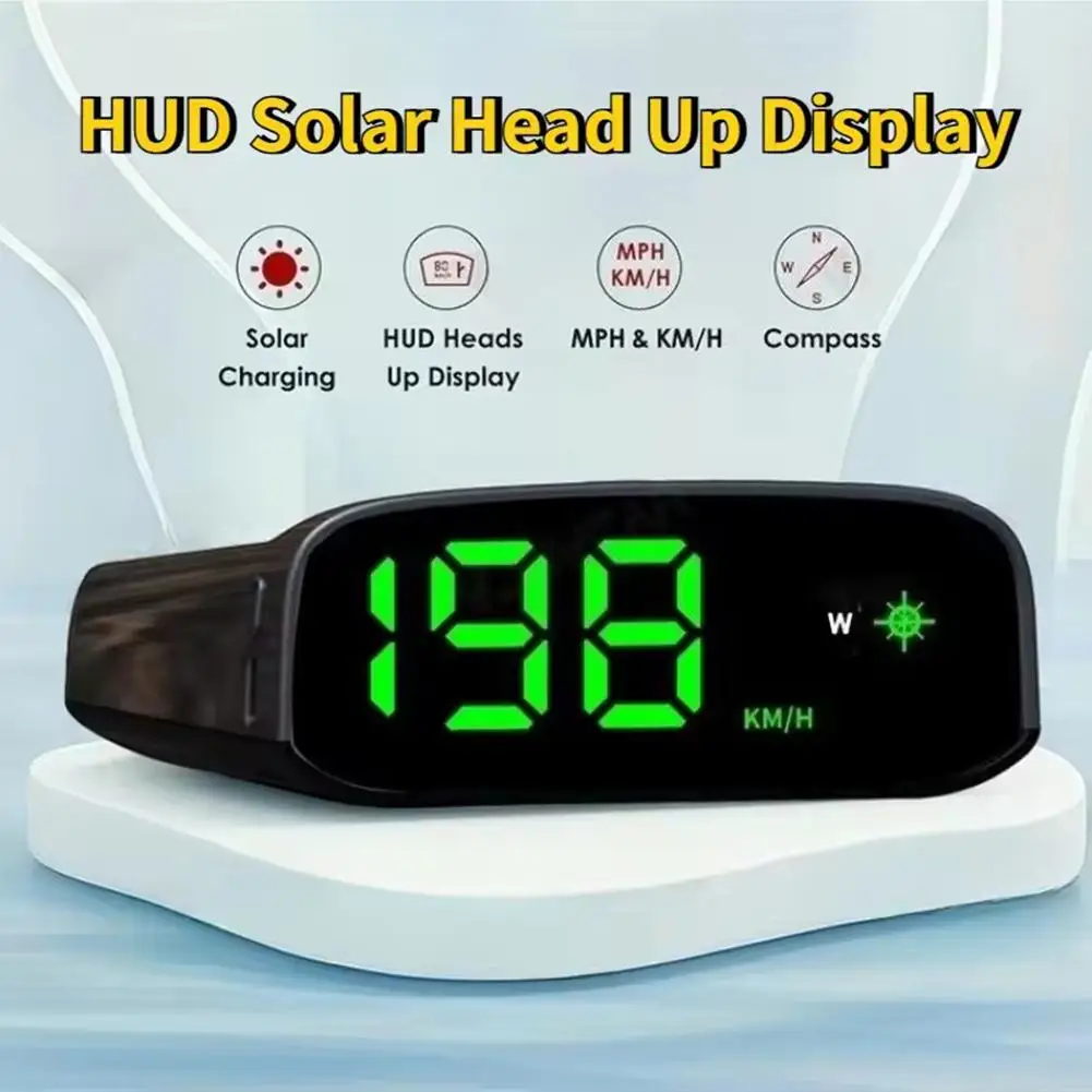 Car HUD Head-Up Display Universal Beidou Satellite Speed Odometer Solar Wireless GPS Altitude Temperature Instrument