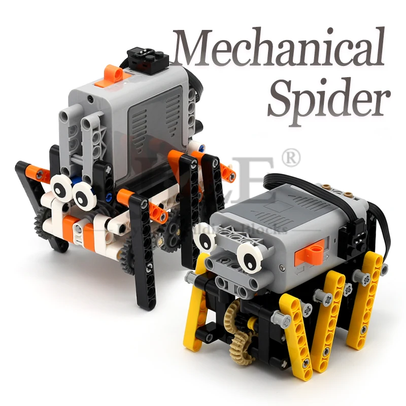 Moc Technical Mechanical Spider Building Block Power Function Motor 6-Legged Walking Robot Bionic Bricks DIY Toys Kids Gift