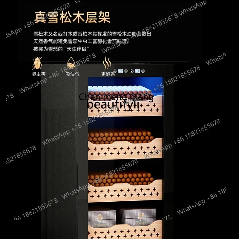 Z189 A01 Compressor red wine cigar cabinet constant temperature and humidity, household cedar wood bare raising, moisturizing ca
