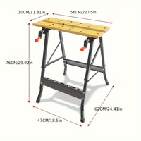 Portable Foldable Multifunctional Wood Material Workbench with Tool Holder - No Electricity Required for Carpentry