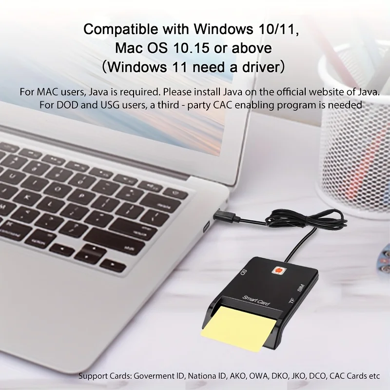 USB SIM Smart Card Reader For Bank Card IC/ID EMV SD TF MMC Cardreaders USB-CCID ISO 7816 for Windows 7 8 10 Linux OS