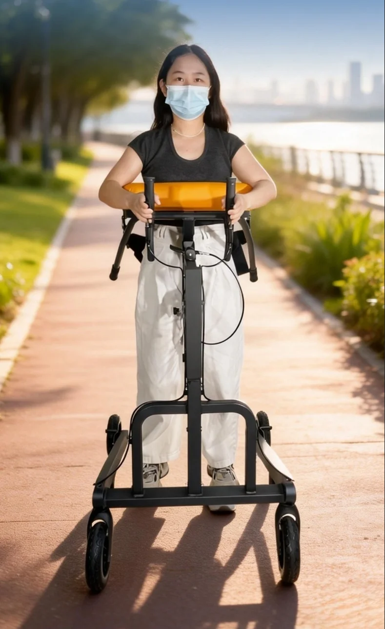 wholesale Elderly Disabled Patients Hydraulic Rehabilitation Gait Trainer Walker with Seat Handbrake Standing Walking Aid