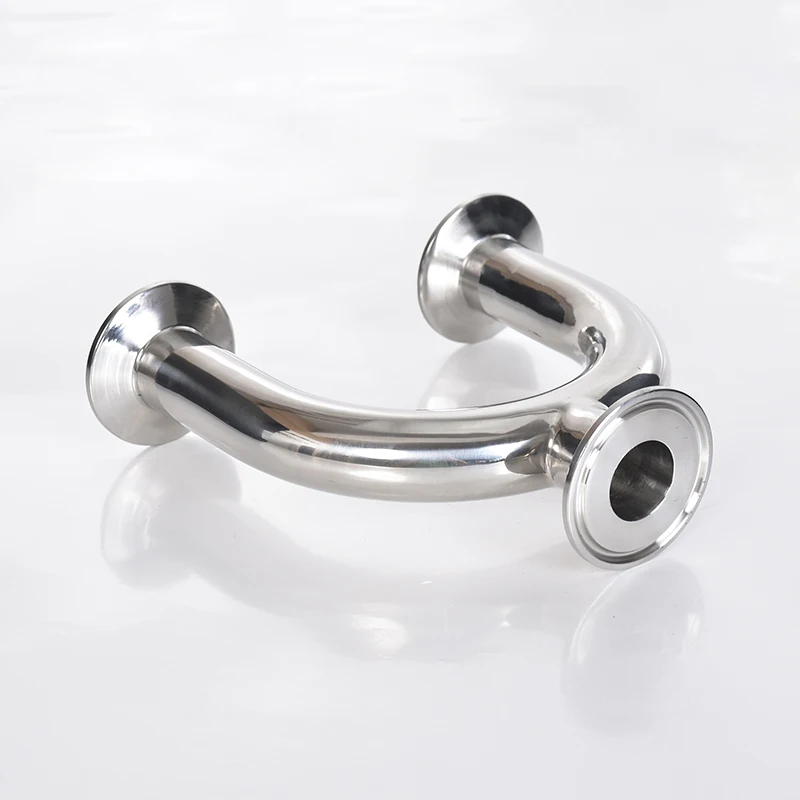 3/4” 1-1/2” 2” Pipe OD 19mm/38mm/51mm Sanitary U Shape 3 Way 304 Stainless Steel Ferrule OD 1.5” 2” Pipe Fittings Tri Clamp