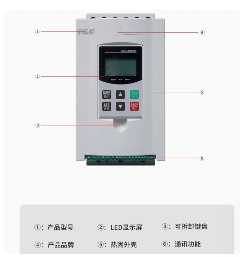 NJR2-D 3 phase dual-CPU control inverter motor Soft Starter with 380V, power for 7.5KW to 500KW