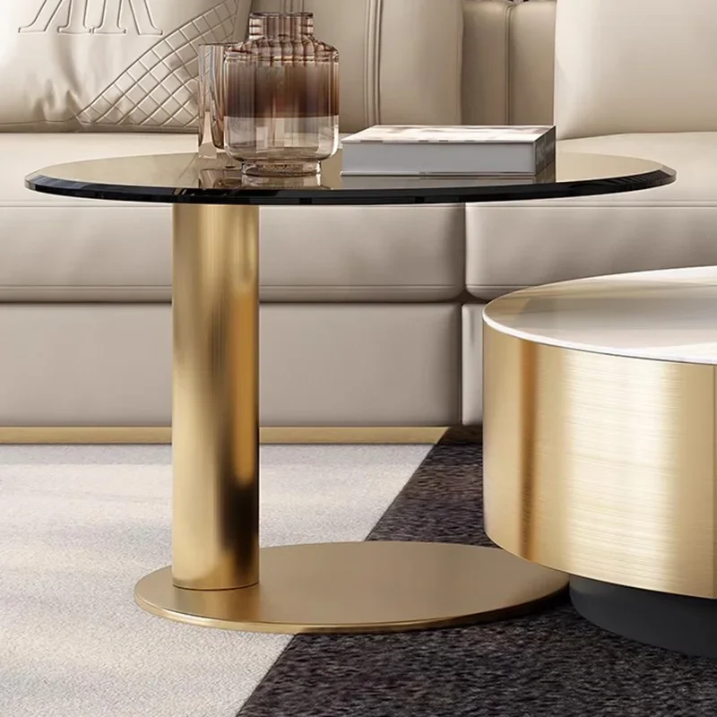 Luxury Round Coffee Tables Center Floor Metal Living Room Designer Dining Coffee Tables Console Side Muebles Home Furniture