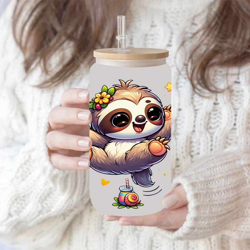 3D UV DTF Transfers Stickers 16oz Cup Wraps Cartoon Animal Printed For DIY Glass Ceramic Metal Leather Etc. D12918