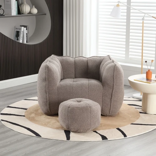 Japanese-Style Comfortable Square Lazy Sofa Soft Bean Bag Chair High Resilient Foam For Home Office Apartment Living Room