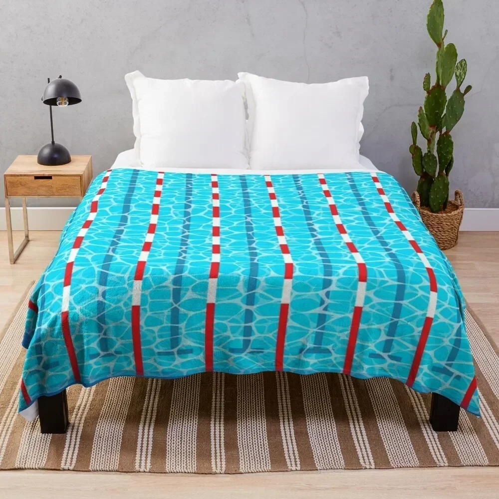 

swimming pool v2 Throw Blanket Color Fast Cozy Throw Blanket
