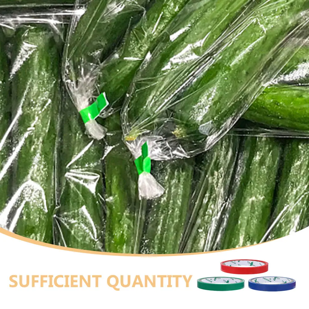 

12mm 3 Bag Sealing Tapes for Stainless Steel Machine Supermarket Packaging Tying Tapes Refills PET Vegetable Fruit Refills
