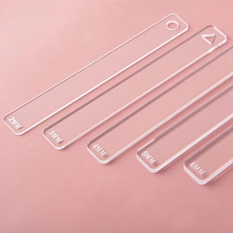 10 Piece Clay Ruler Transparent Roller Guide Rail DIY Earrings Jewelry Making Tool