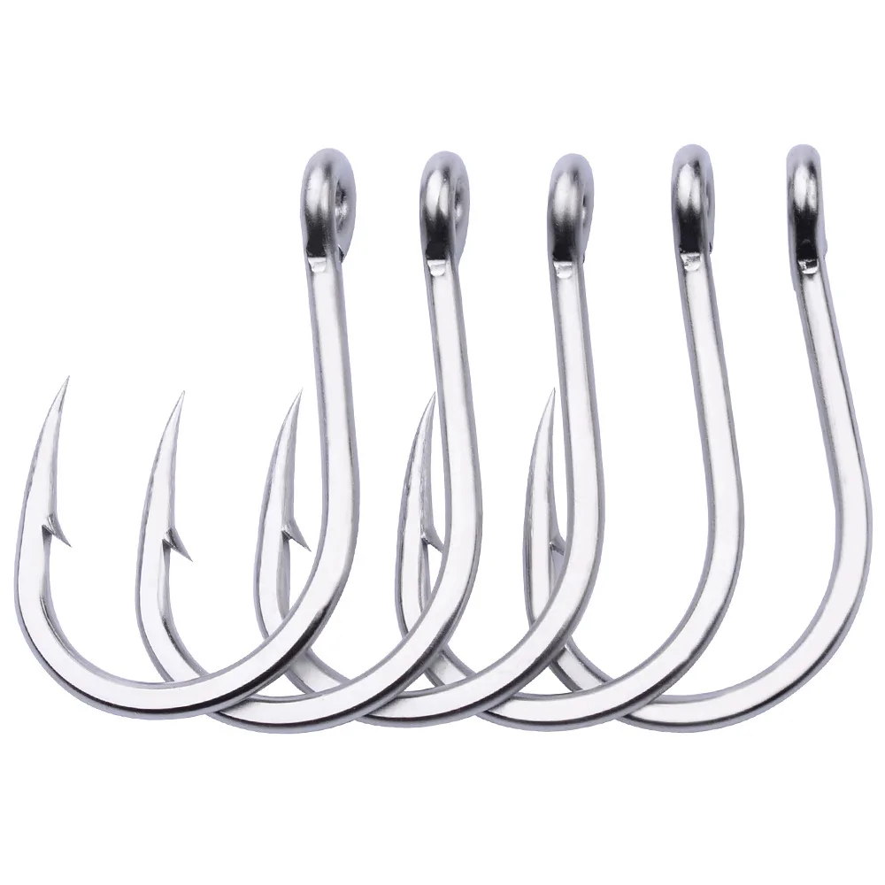 

PROBEROS 10pcs/5pcs Sea Fishing Stainless Steel Fishhook Saltwater Fishing Hook 1/0#-13/0# Jig Big JIGGING Hooks SJ41