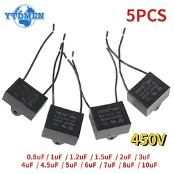 5PCS CBB61 Capacitor 450vac Fan Starting Capacitors 450V 0.8uF 1uF 1.2uF 1.5uF 2uF 3uF 4uF 4.5uF 5uF 6uF 7uF 8uF 10uF