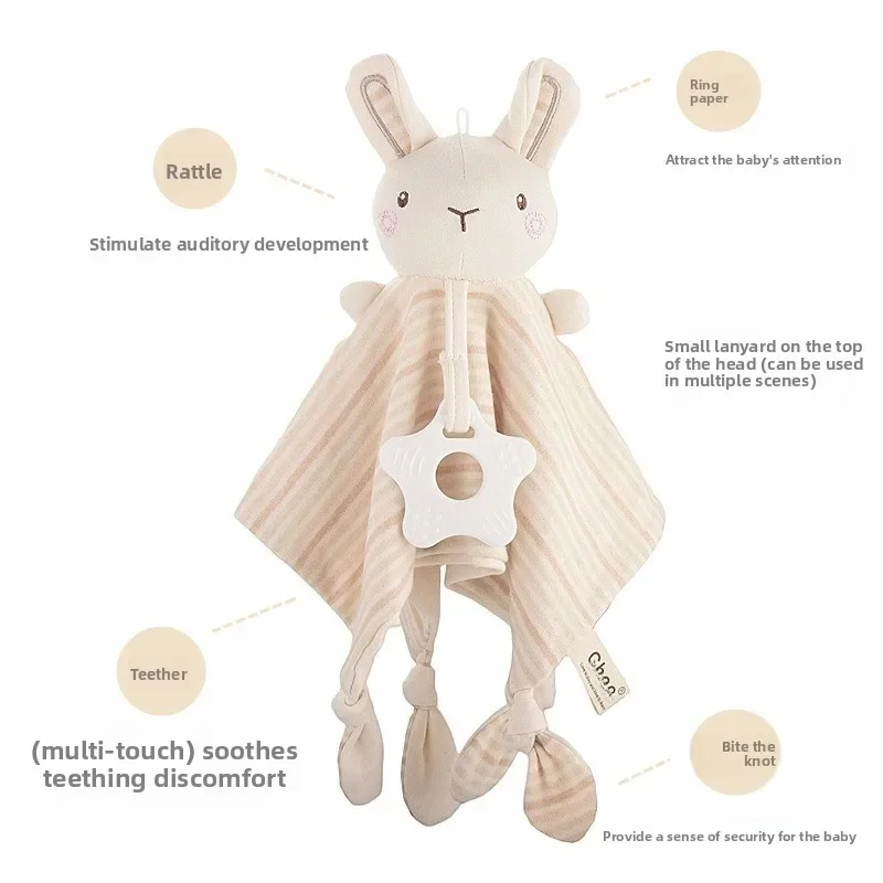 Organic cotton baby comfort towel baby drool towel newborn toy baby comfort doll sleep with you
