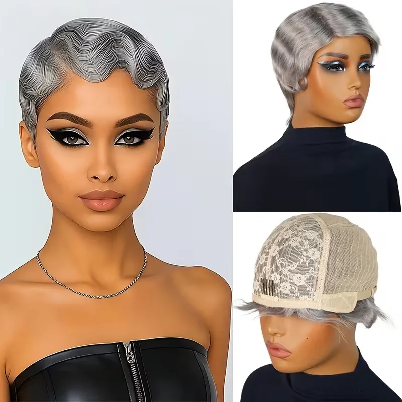 4 Inch Curly Pixie Wigs Human Hair, Natural Look – BLING QUEEN