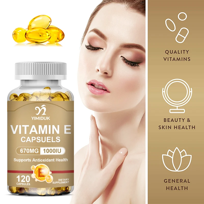 Natuur Vitamine E Capsules 1000 Iu Softgels Ondersteunt Immuunfunctie Voedingssupplement