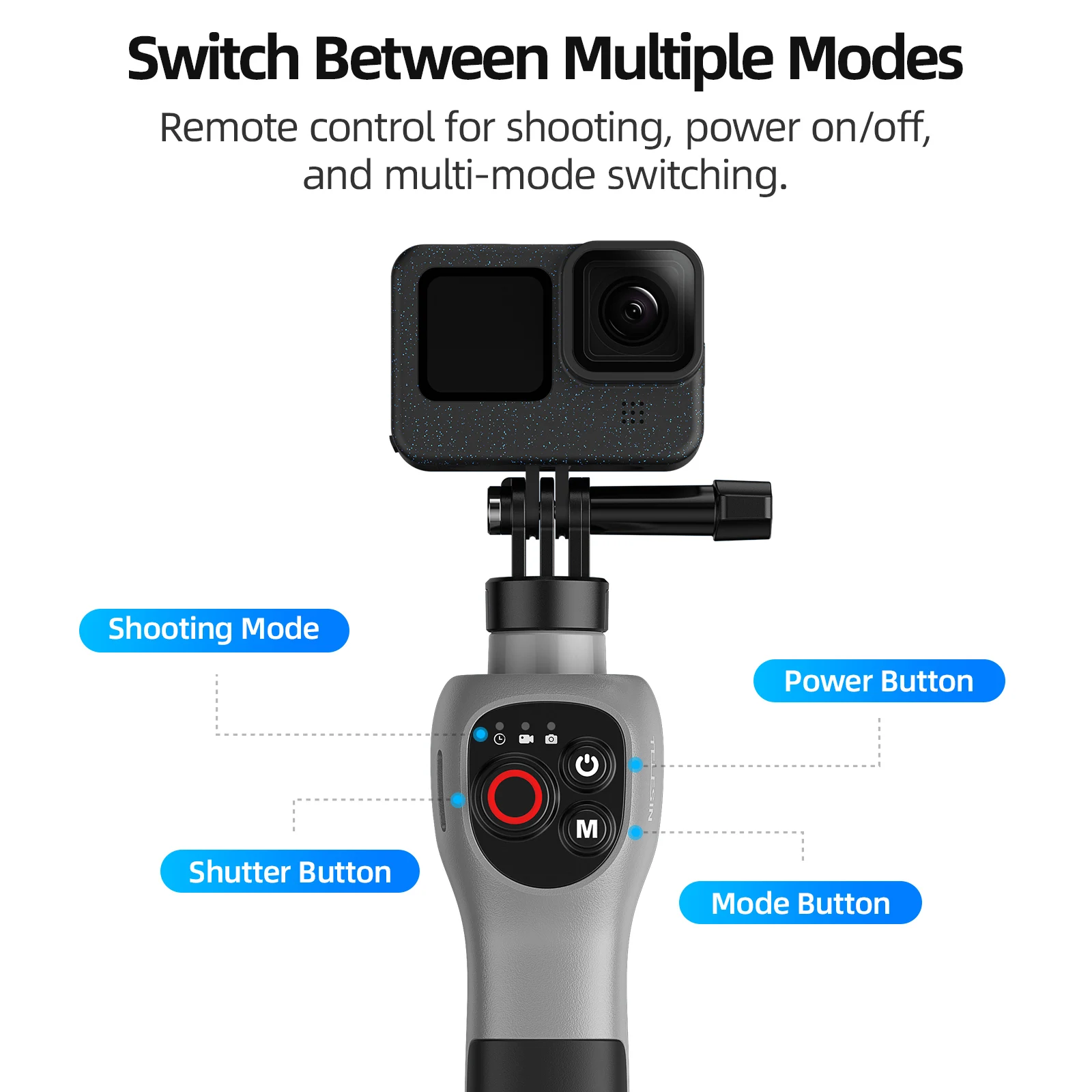TELESIN Underwater Extendable Selfie Stick Wireless Remote Control for Gopro Hero 13 12 11 10 9 8 Black Gopro Accessories