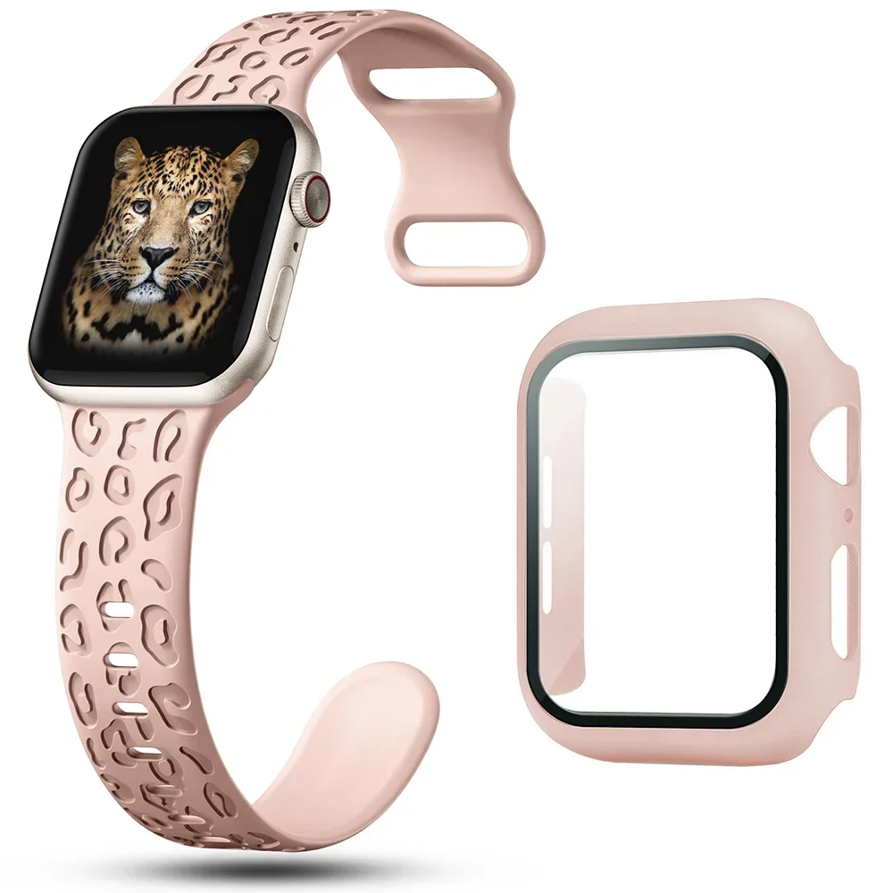 Armband+Glas+Gehäuse für Apple Watch Serie 11 10 8 7 9 6 4 5, gehärtete Schutzfolie, Abdeckung für iWatch 44mm 40mm 41mm 42mm 45mm 46mm, Silikonarmband