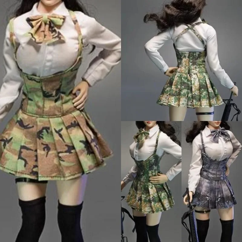 1/6 Schaal Vrouwelijke Shirt Jk Sailor Uniform Gewapende Python Patroon Rok Student Kleding voor 12 "Speelgoedfiguren Tbl AT202 Body