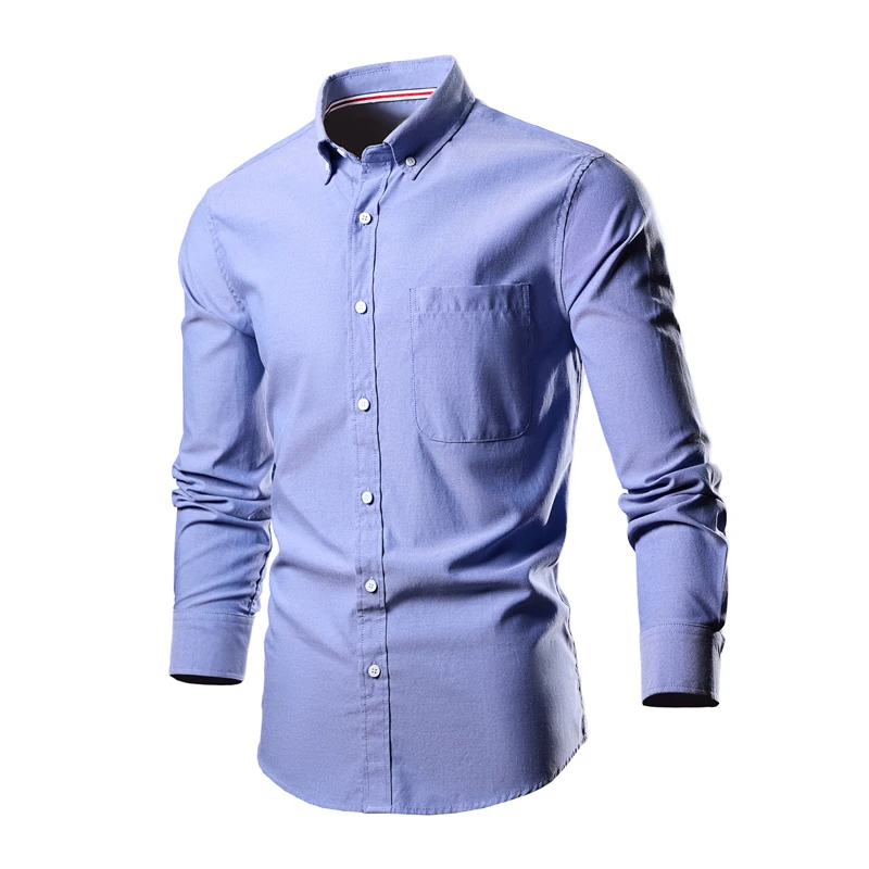 Button Down Collar Men\'s Long Sleeve Shirt, Single Breasted Shirts, Blue Black Gray Green Yellow Red Top Men Camisa M-5XL 6XL