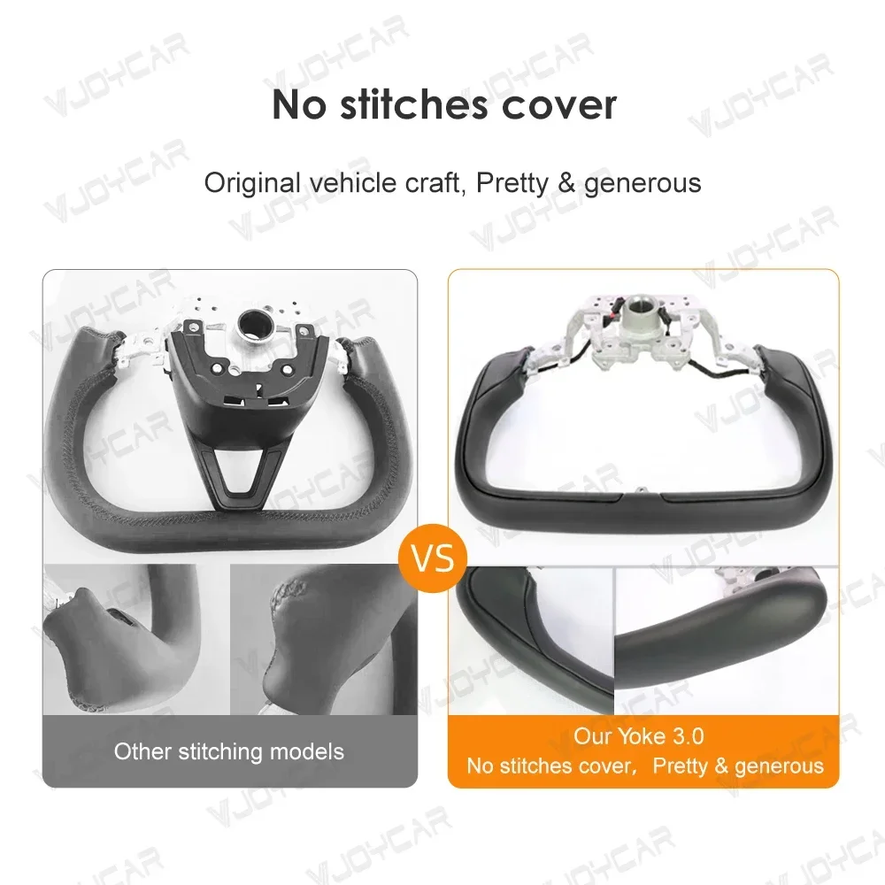 Yoke Handle For Tesla Model 3 Highland 2024 2025 Heating Racing Sport Steering Wheel Nappa Carbon Fiber Alcantara Car Modified - view 5