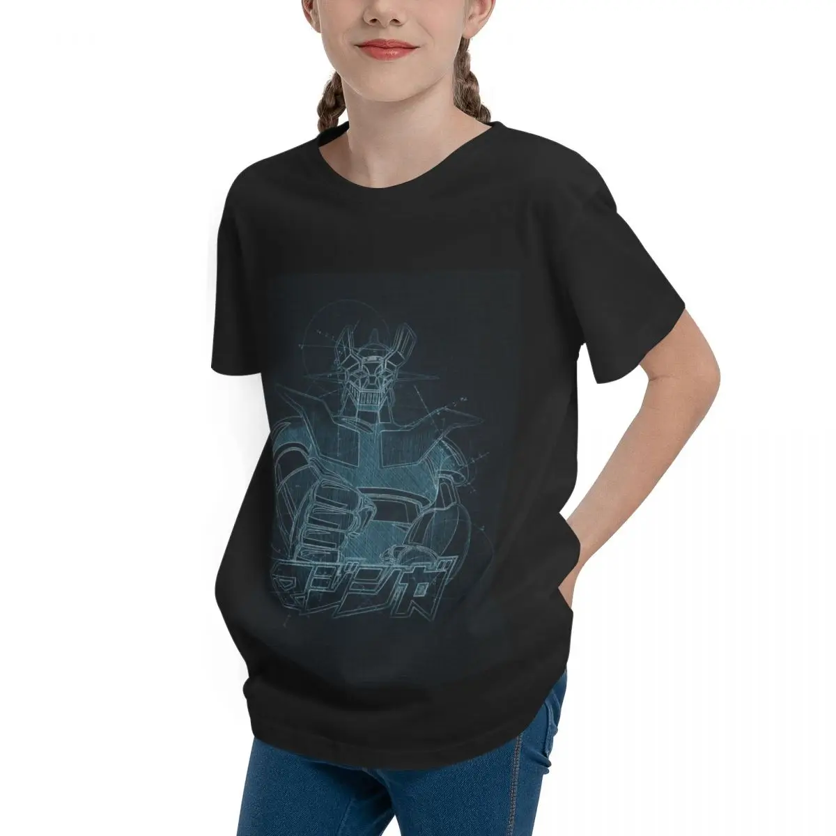 T-shirt manches courtes pour adolescents Mazinger Z, vêtement sexy et humoristique, avec imprimé bleu, de qualité supérieure