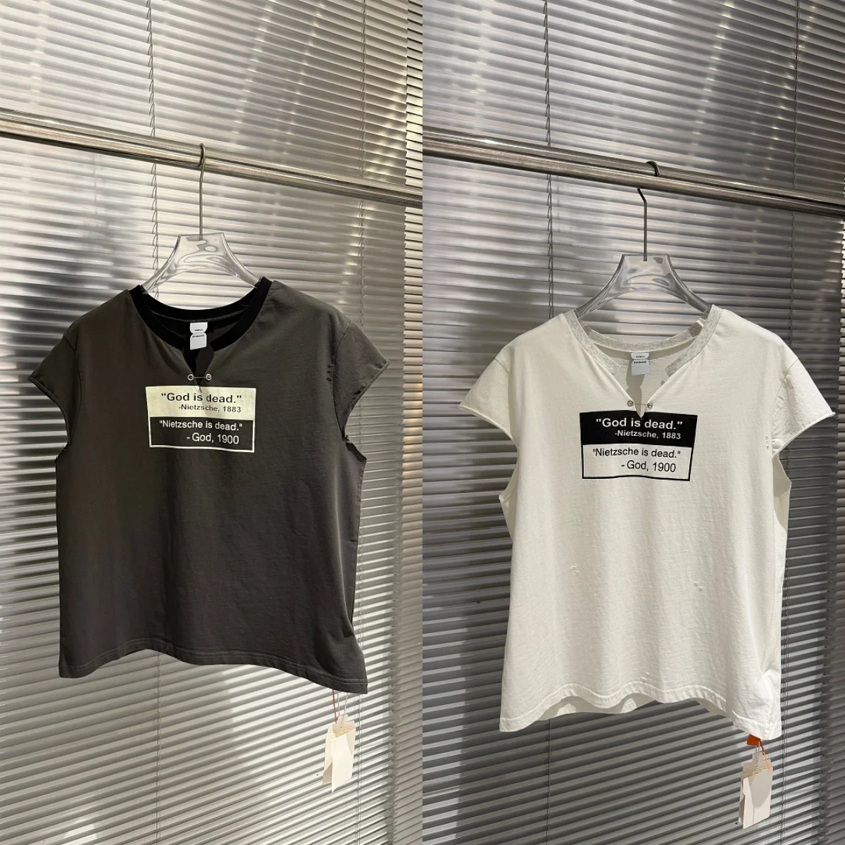 Fashion Streetwear Project Index Sleeveless Vest God is Dead Letter Print T shirt Men's High Street Casual Disstressed Tops Vest