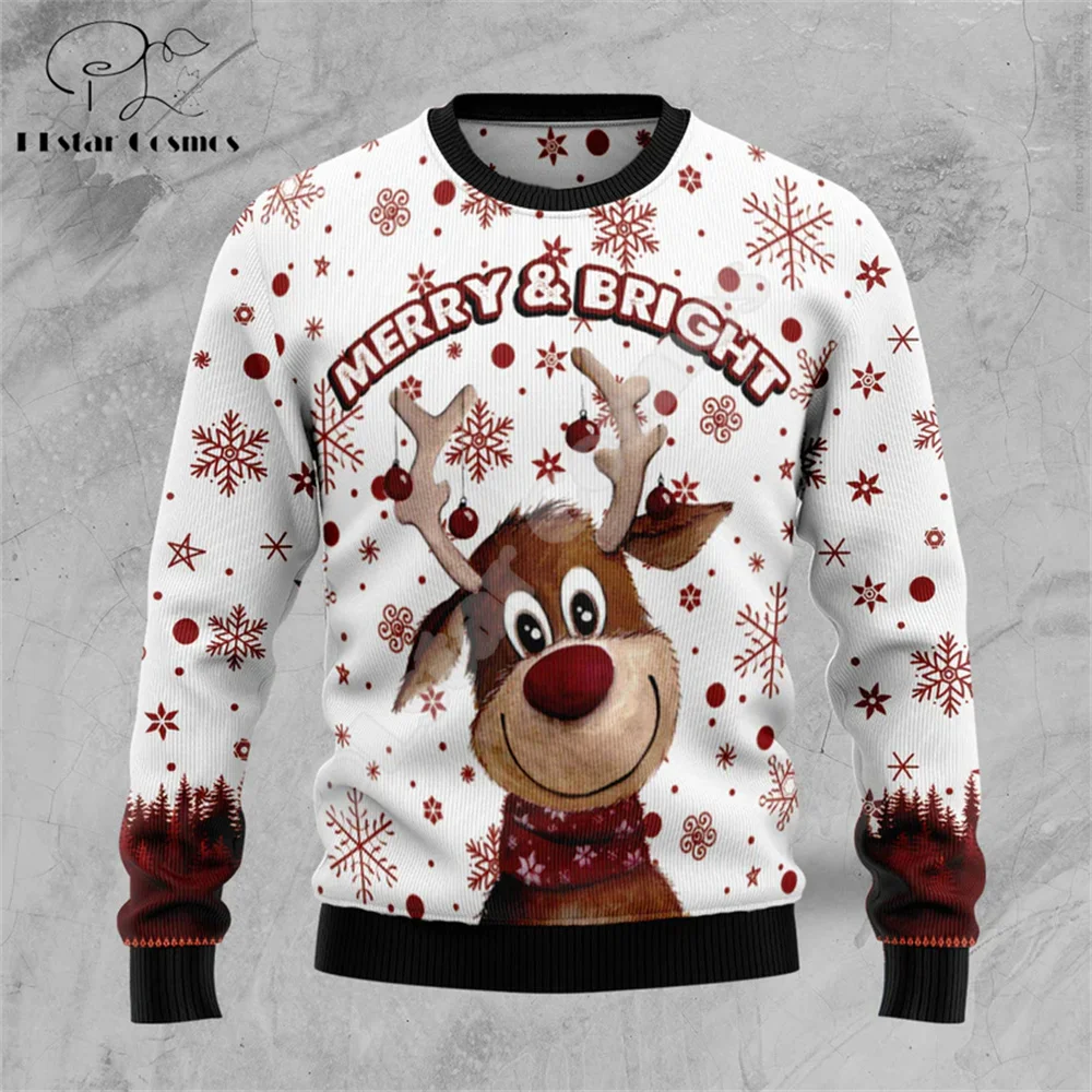 Christmas Halloween Tree Santa Claus Tattoo Animal Ugly Sweater Streetwear 3DPrint Harajuku Casual Pullover Winter Sweatshirts W