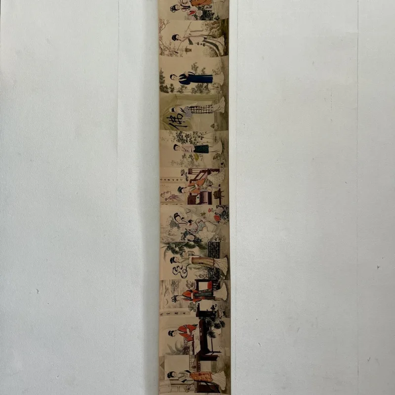 

Antique-style Celebrity Calligraphy and Painting Feidanxu Twelve Golden Hairpins Wall Scroll Painting Living Room Decorative Pai