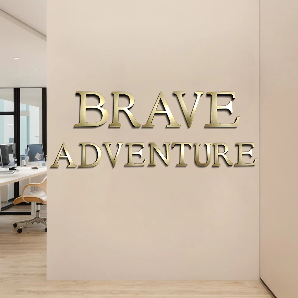 ضوء الذهب الإنجليزية رسائل ملصقات جدار 10 سنتيمتر جدار الفن الأبجدية ذاتية اللصق ثلاثية الأبعاد الاكريليك مرآة + إيفا عدد ديكور المنزل