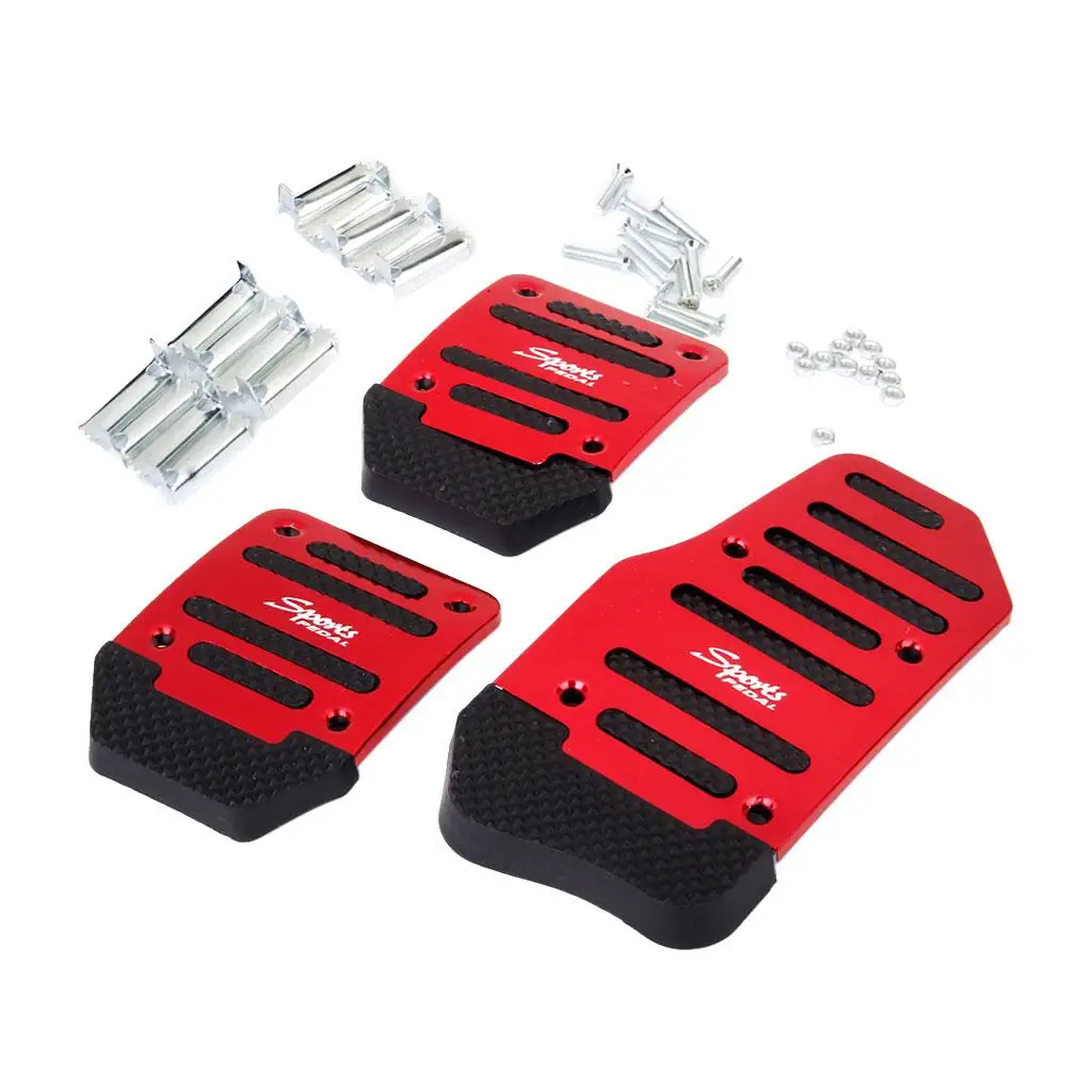 Set Of 3pcs Non-Slip Manual Car Truck Brake Pedal Clutch Pad