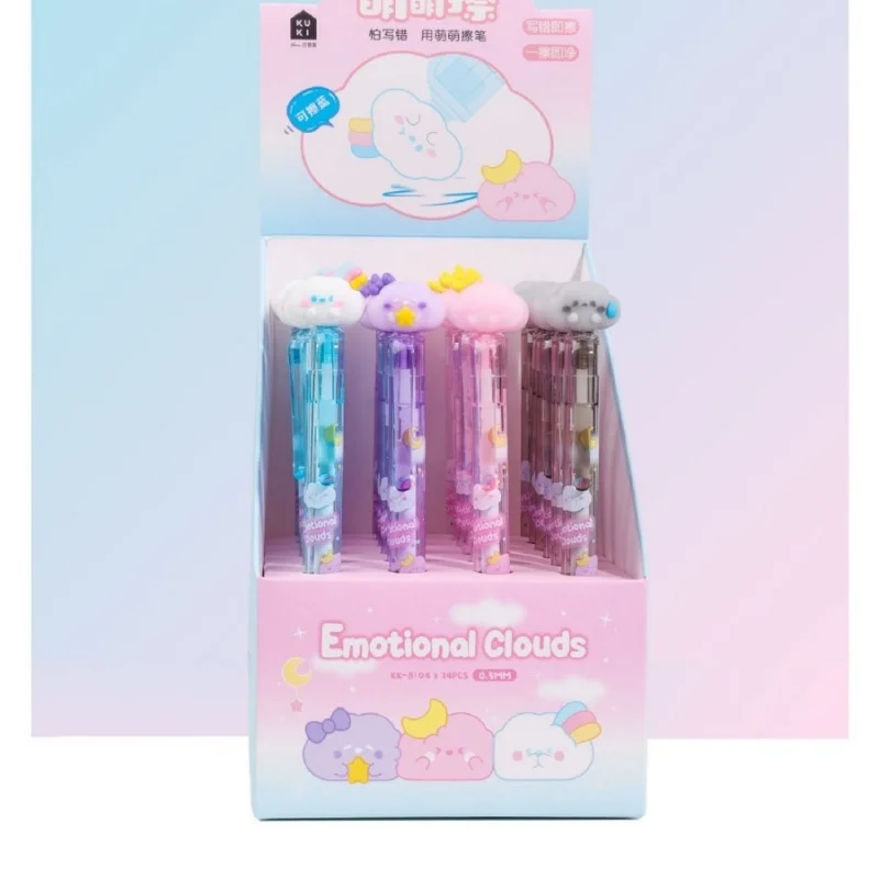 

24pcs/lot Creative Clouds Erasable Press Gel Pen Cute 0.5mm Blue Ink Neutral Pens For Writing Office School Supplies