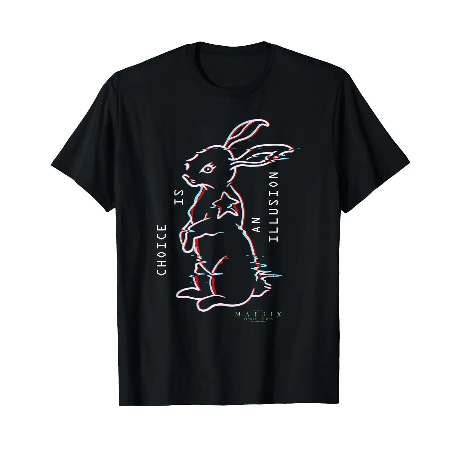 T-shirt avec logo 3D du Lapin Blanc de The Matrix Resurrections, vintage, lavé, confortable, élégant, respirant, graphique unisexe, polyvalent