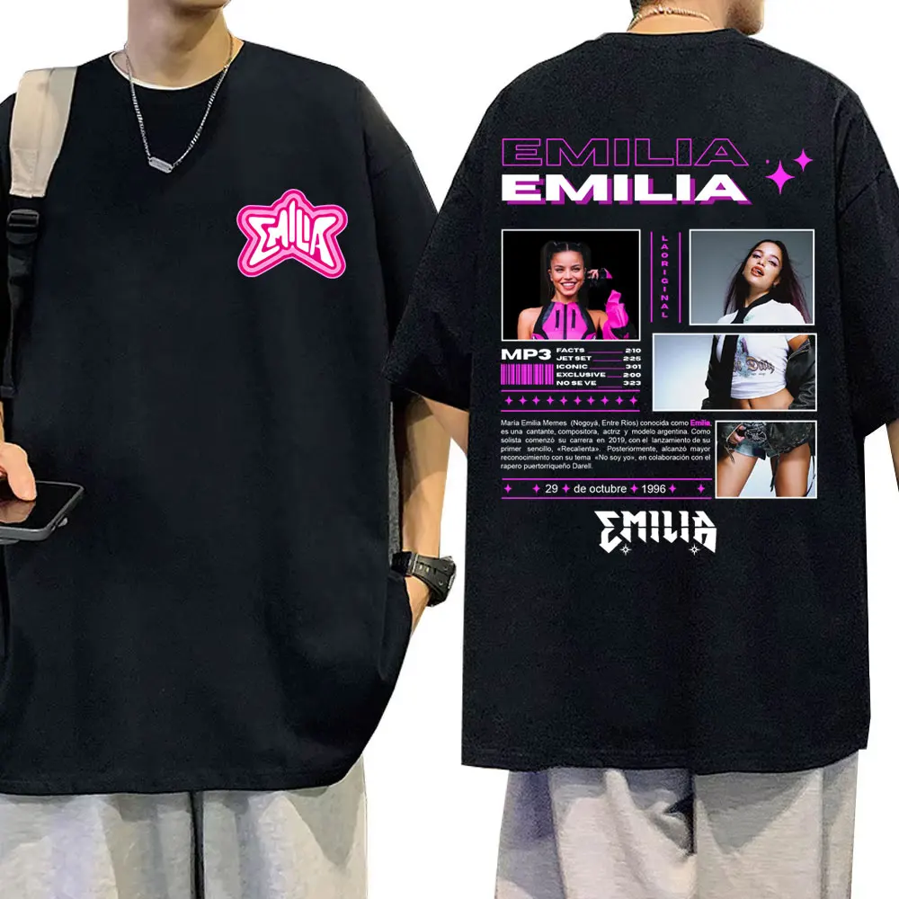 

Limited Emilia Mernes MP3 Album Graphic T Shirts Men Women Fashion Trend Oversized T-shirts Unisex Cotton Harajuku Short Sleeve