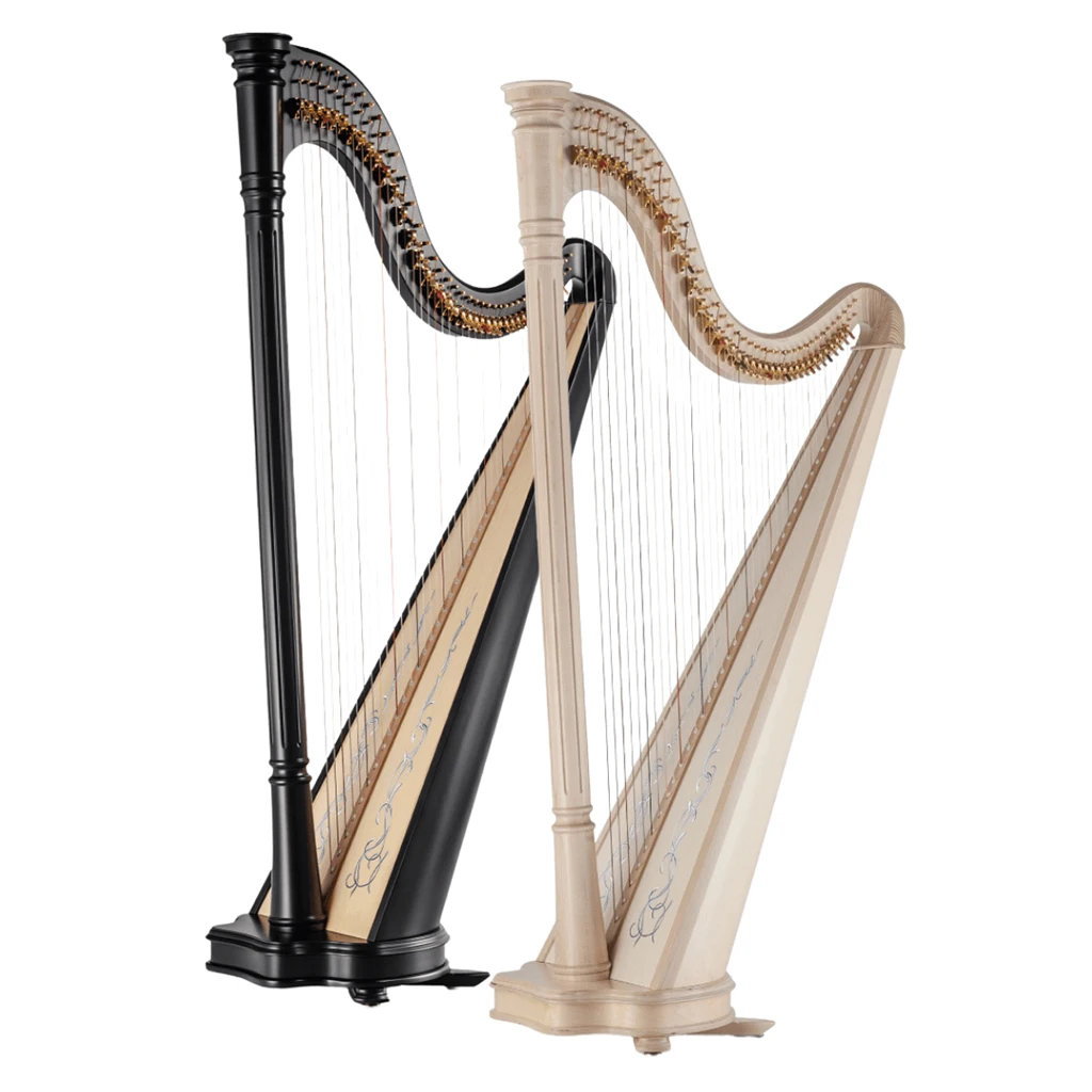 Vintage 47 String Level Harps Top Octave G -7th Octave C Harp Extended Pedal Harp Trolley SET