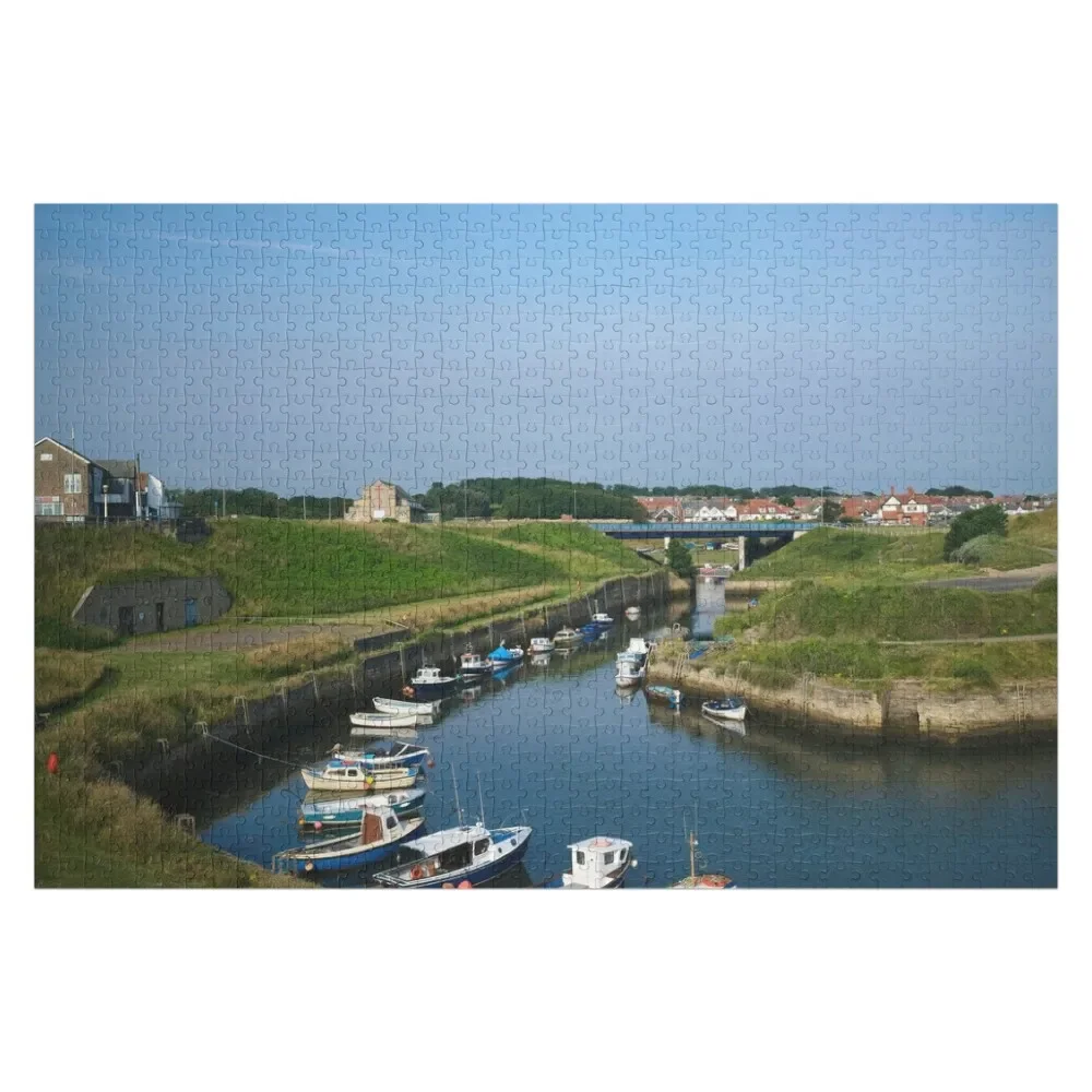 

Seaton Sluice harbour under a blue sky (2) Jigsaw Puzzle Custom Gift Custom With Photo Personalized Gift Puzzle